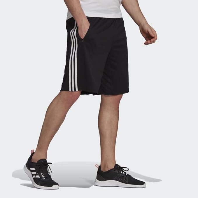 Adidas Men's Designed 2 Move 3-Stripes Primeblue Shorts, (Black/White)